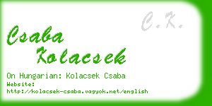 csaba kolacsek business card